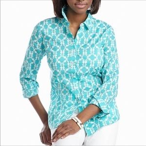 Crown & Ivy Long Sleeve Seahorse Print Shirt Large